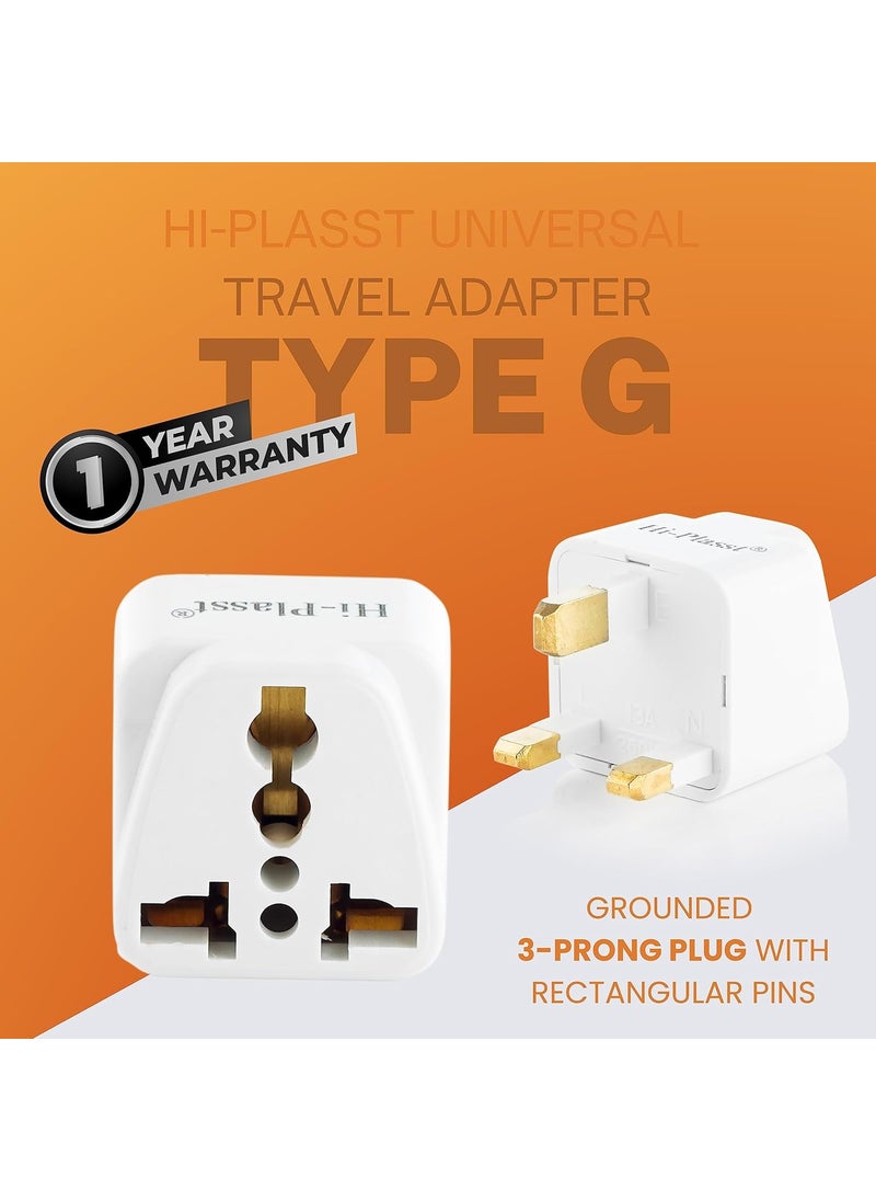 HI PLASST PINS N PLUGS HiPlasst India to UK converter Type G Plug adapter Pack of 2 Universal socket 3 pin for London Dubai Singapore Malaysia Hong Kong Indian adaptor for UK pins  - Image 4
