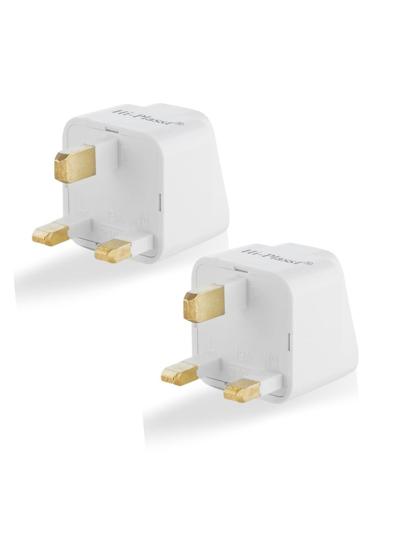HI PLASST PINS N PLUGS HiPlasst India to UK converter Type G Plug adapter Pack of 2 Universal socket 3 pin for London Dubai Singapore Malaysia Hong Kong Indian adaptor for UK pins  - Image 1