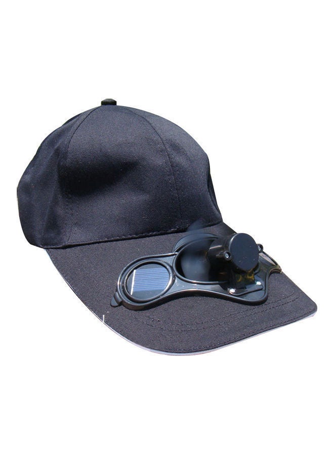 NIBEMINENT Women's Men's Summer Fishing Cap Solar Power Cool Fan Beach Boater Hat Gift 20*10*20cm - Image 1