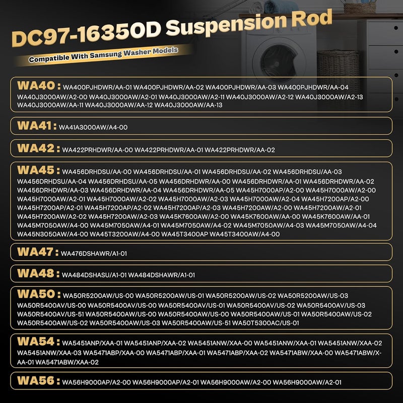 Vypart Upgrade DC97-16350D Suspension Rods for Samsung Top Load Washers - Image 5