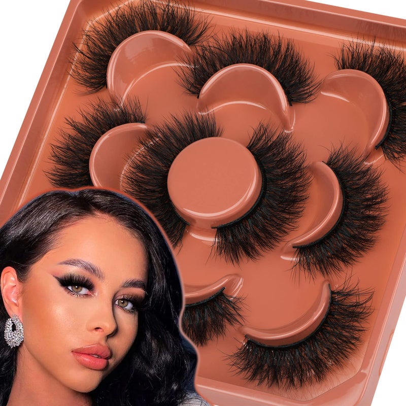 Focipeysa Fluffy Lashes Natural Wispy Eyelashes Full Volume Faux Mink Lashes 14mm Short Multipack with Premium Silk Fiber Vegan - Image 1
