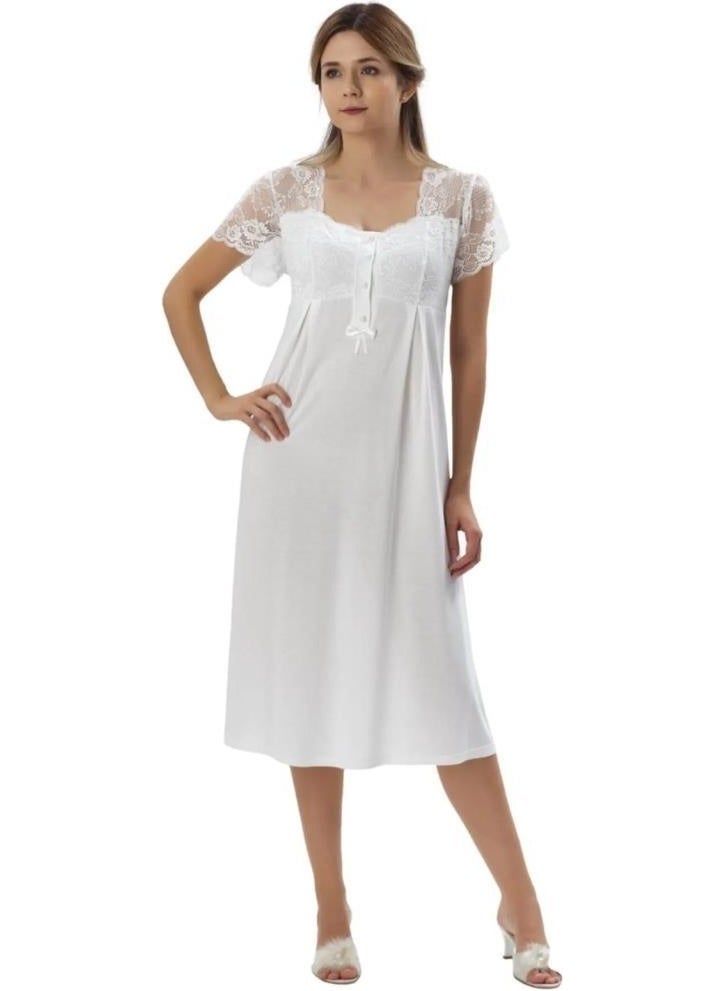 Birol Gaye - Birolgaye 20080 Ecru Pregnant Postpartum Nightgown Dressing Gown Tk - Image 1