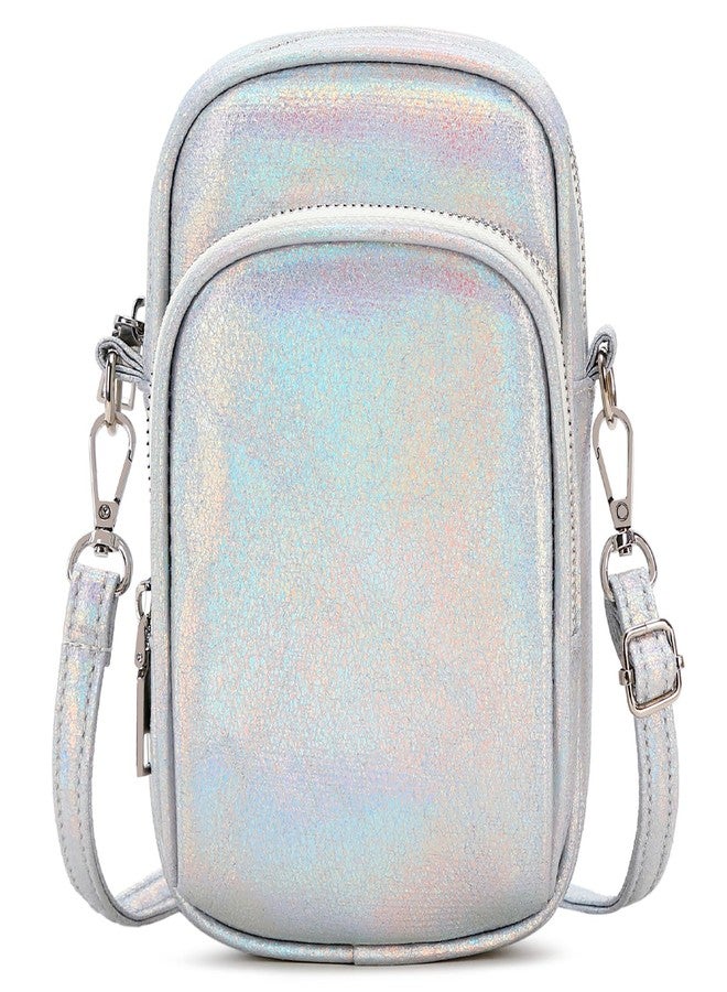 mygreen Cell Phone Purse Small Crossbody Bags for Women Cellphone Wallet Bag with Credit Card Slots Metallic Silver - Image 1
