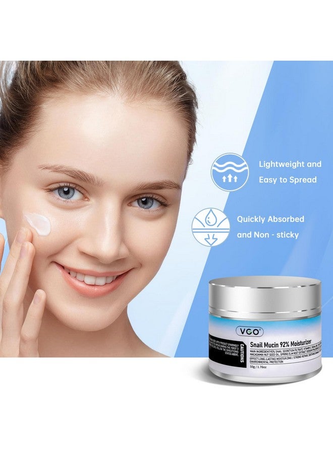 VGO VGO Snail Mucin 92% Moisturizer Daily Face Moisturizer Hydrating Repair Face Gel Cream for Dry & Sensitive Skin, All Skin Types 50g / 1.76oz  - Image 5