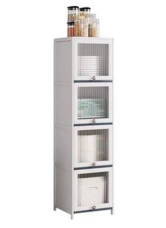 KLNAMAEAAN 4 Tier Multifunctional Kitchen & Bathroom Ultra-Narrow Bathroom Gap Storage Cabinet Rack  - Image 2