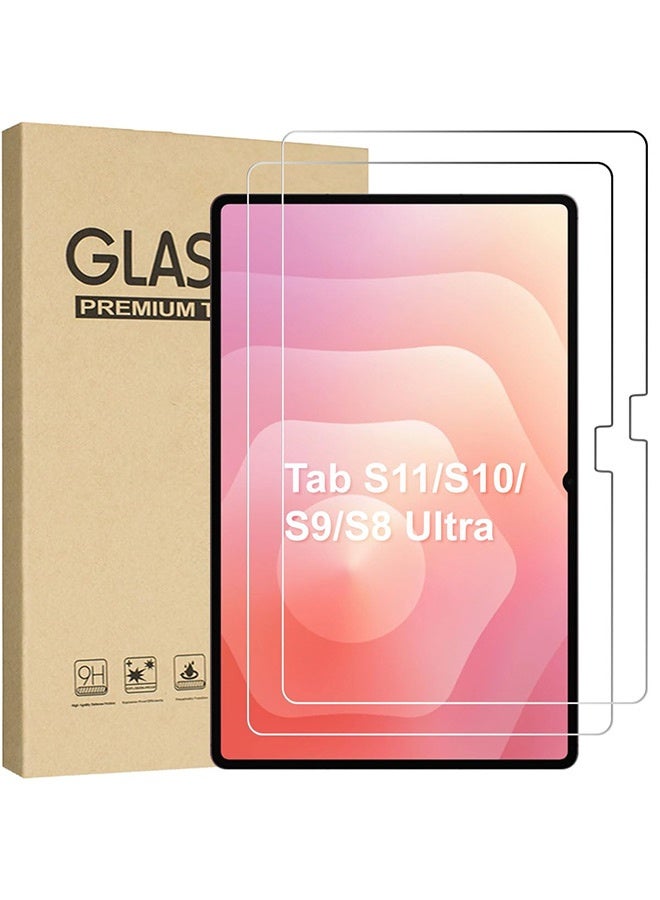 بشكل مختصر [عبوتان] حامي شاشة زجاج مقوى 9H لسامسونج جالاكسي تاب إس 11 الترا/إس 10 الترا/إس 9 الترا/إس 8 الترا (14.6 بوصة SM-X920، SM-X926B، SM-X926N)، مقاوم للخدش، سهل التركيب - Image 1