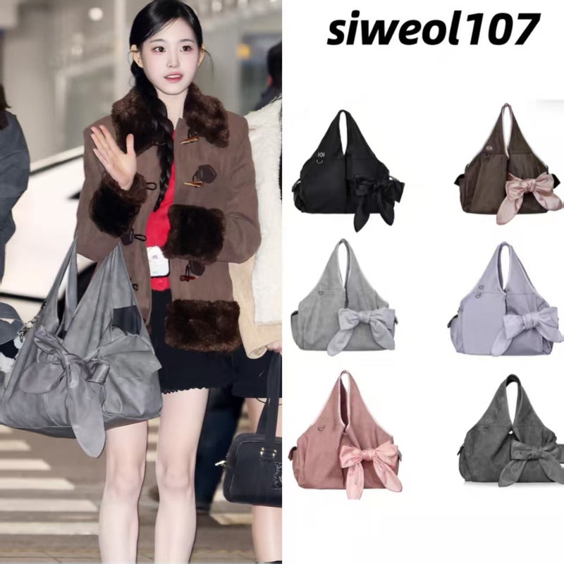 Korean Bow Tote Bag for Women Shoulder Handbag