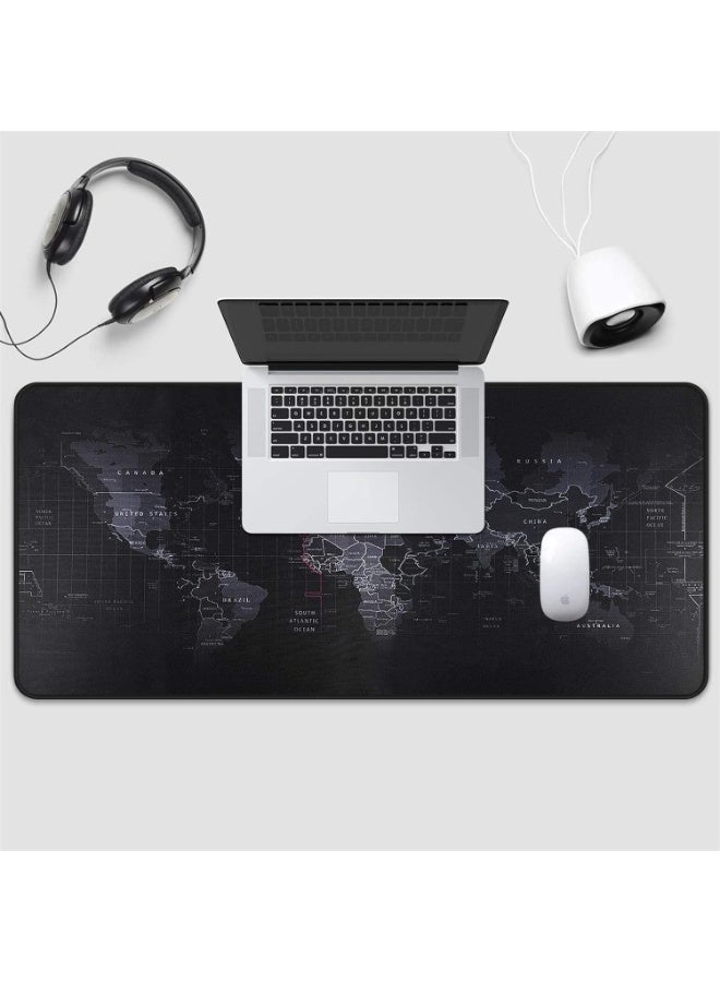 بادة للماوس والكيبورد للالعاب، سجادة ماوس كمبيوتر كبيرة بتصميم خريطة العالم مع قاعدة مضادة للانزلاق، مناسبة للكمبيوتر المحمول والمنزل والمكتب، لوحة ماوس مقاومة للماء مقاس 90 × 40 سم، المطاط الرغوي - Image 5