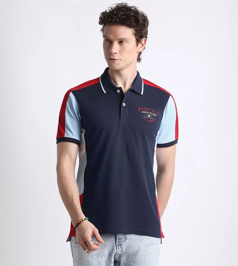 Color Block Short Sleeves Polo T-Shirt