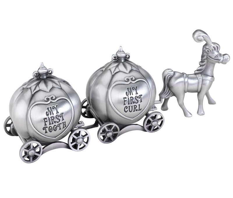 Lillian Rose Keepsake Pewter Tooth and Curl Box, Fairytale Coach,2x5 Inch (Pack of 1) - Image 1