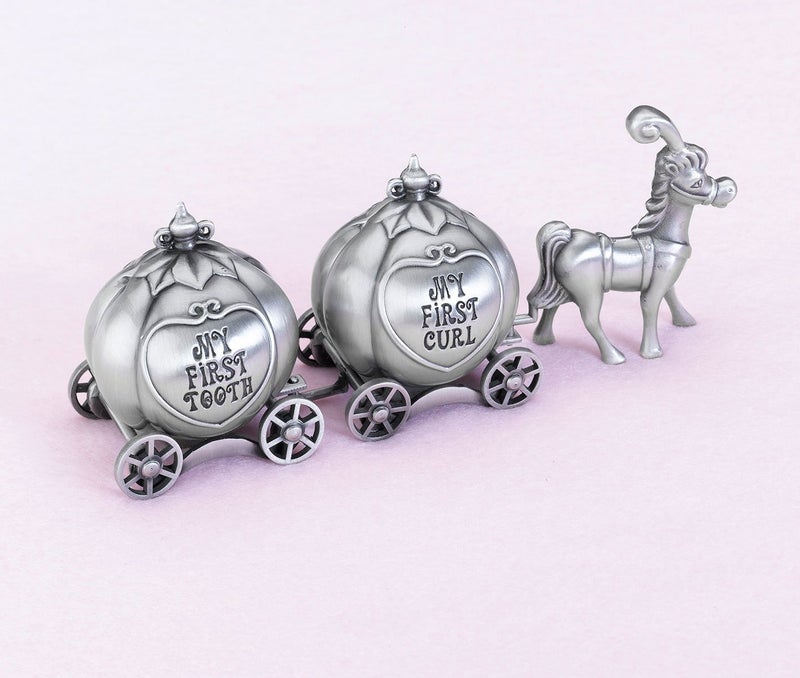 Lillian Rose Keepsake Pewter Tooth and Curl Box, Fairytale Coach,2x5 Inch (Pack of 1) - Image 2