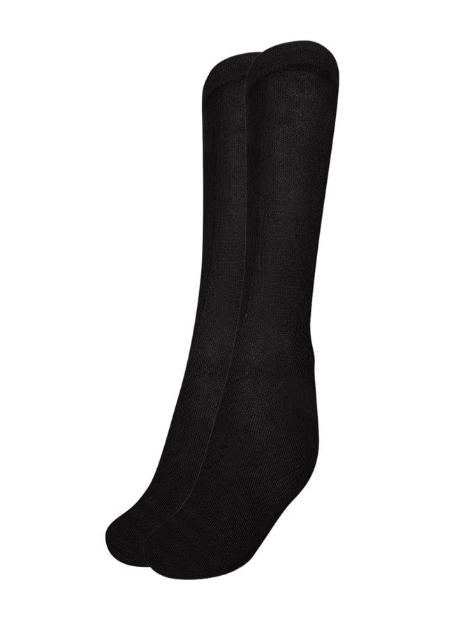 MUKHAKSH (Pack of 1 Pair Boys Kids Cotton Comfortable Black Socks Calf Length Long School Uniform School Dress Black Socks, 9-10 Years - Image 1