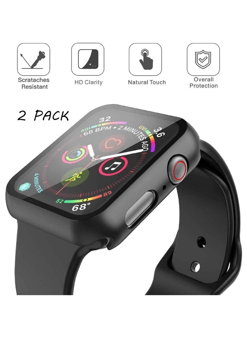 General 2 pcs hard pc case with tempered glass screen protector, compatible with Apple watch 4/5/6 【44mm】)  - Image 2