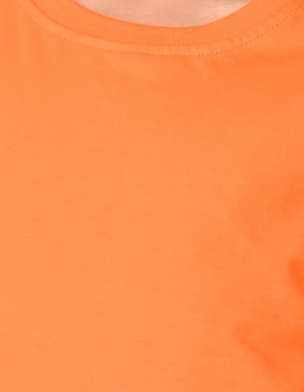 Nusyl Girls Full Sleeves Solid T-Shirt for Kids | Soft Cotton Blend | Comfortable Regular Fit | Casual 2-16 Years | Orange - Image 3
