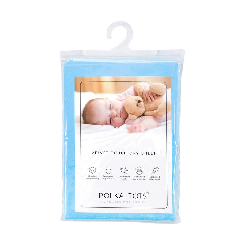 POLKA TOTS Waterproof & Reusable Baby Bed Protector Absorbent Mat Dry Sheet for New Born Infants, Pack of 2 (SkyBlue & Maroon, 140 X 200 CM, Extra Large) - Image 2