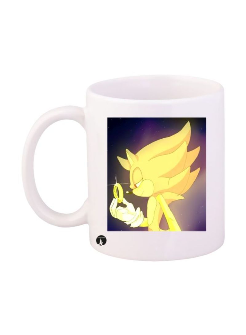 RKN Sonic Video Game Printed Mug White/Gold Standard Size