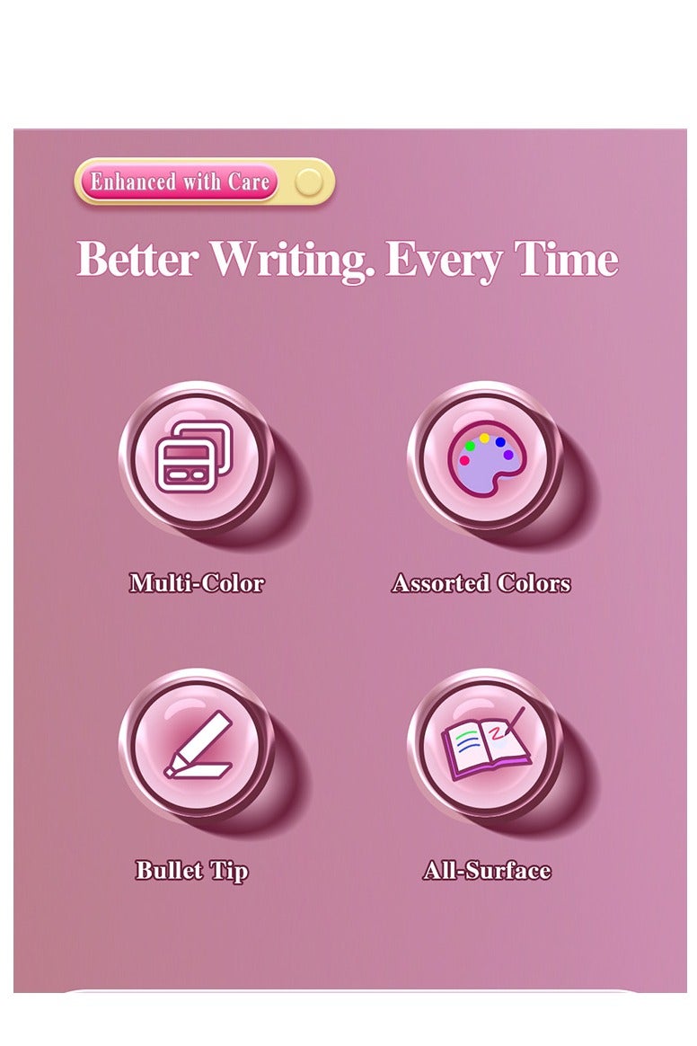 Al Kanzi 12 Colours Flash Pen, Glitter Pen, Marker Pen, Cartoon Colour, 0.5 Mm Ink Pen, Children's DIY Handmade Drawing Pastel Pen, Japanese Korean Office Notepad, School Stationery Supplies - Image 5