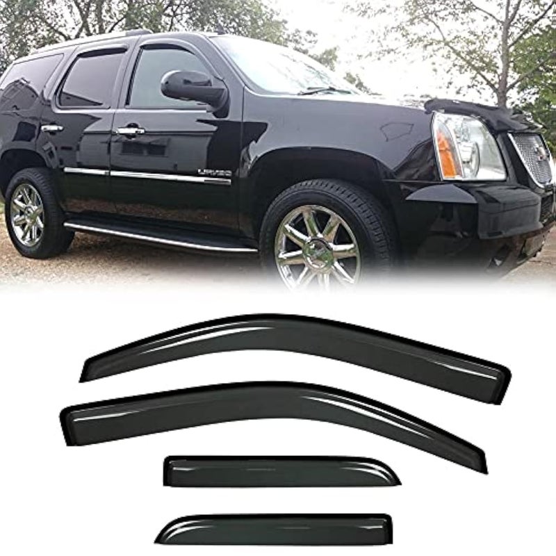 Puermto Sunproof Waterproof Side Window Wind Deflector 4pcs Protective Replacements Rain Guards Set Window Visor fit for 20072014 Chevrolet TahoeGMC Yukon 94514 - Image 3