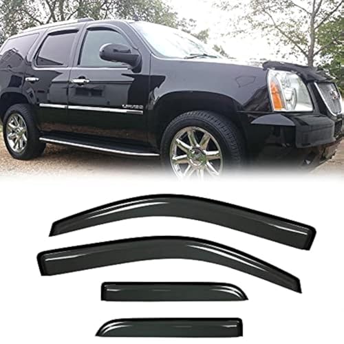 Puermto Sunproof Waterproof Side Window Wind Deflector 4pcs Protective Replacements Rain Guards Set Window Visor fit for 20072014 Chevrolet TahoeGMC Yukon 94514 - Image 1