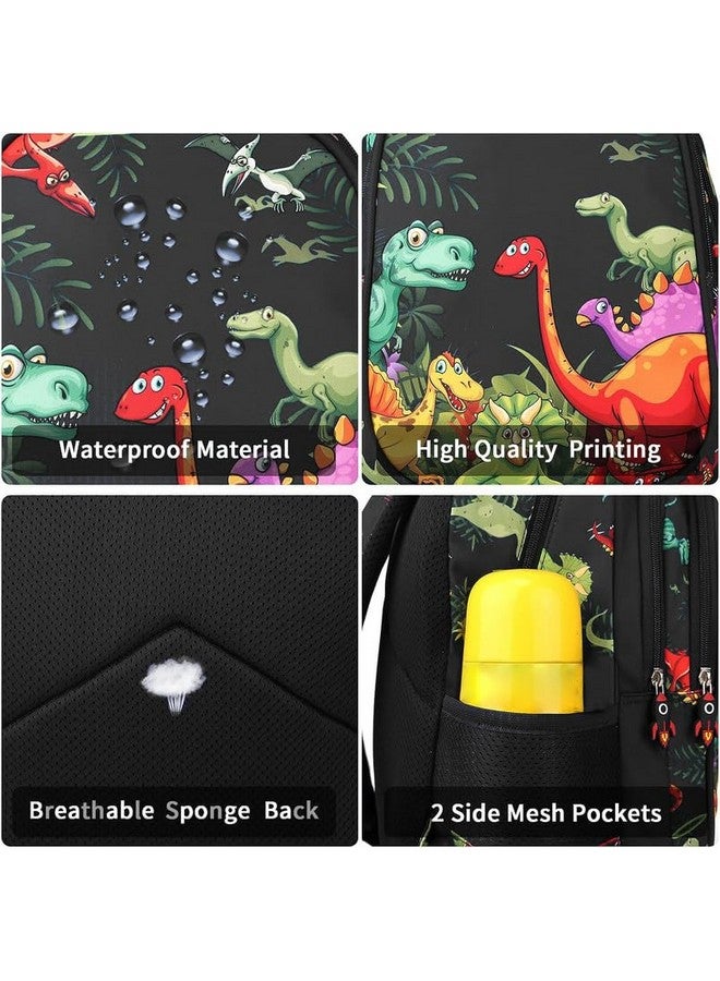 فرانتك حقيبة ظهر مدرسية من البوليستر المقاوم للماء بسعة 26 لترًا مع قلم رصاص/حقيبة أدوات مكتبية، حقيبة مدرسية للصفوف من 1 إلى 8، حقيبة نزهة للأولاد والبنات في سن المدرسة (RR_Full_Black_Jurassic_24_A) - Image 4