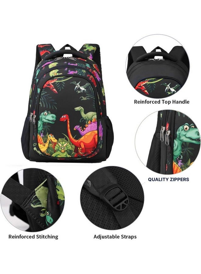 فرانتك حقيبة ظهر مدرسية من البوليستر المقاوم للماء بسعة 26 لترًا مع قلم رصاص/حقيبة أدوات مكتبية، حقيبة مدرسية للصفوف من 1 إلى 8، حقيبة نزهة للأولاد والبنات في سن المدرسة (RR_Full_Black_Jurassic_24_A) - Image 5