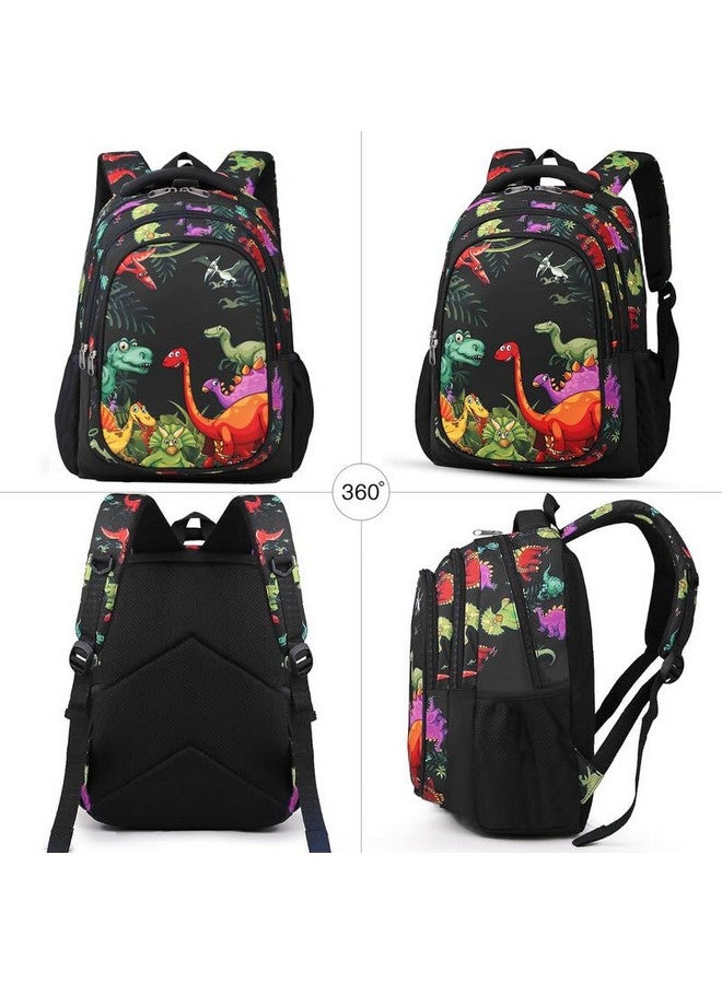 فرانتك حقيبة ظهر مدرسية من البوليستر المقاوم للماء بسعة 26 لترًا مع قلم رصاص/حقيبة أدوات مكتبية، حقيبة مدرسية للصفوف من 1 إلى 8، حقيبة نزهة للأولاد والبنات في سن المدرسة (RR_Full_Black_Jurassic_24_A) - Image 2