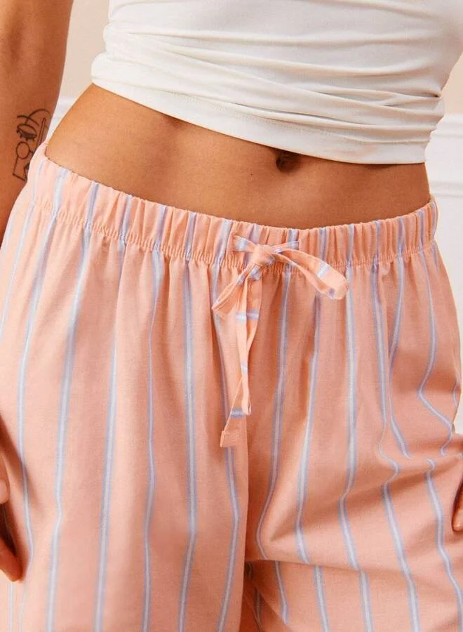 UNDIZ Striped cotton voile trousers