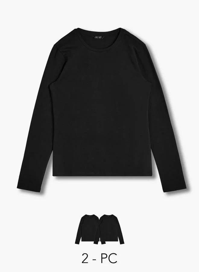 Splash FAV Women Crew Neck Long Sleeve T-shirt