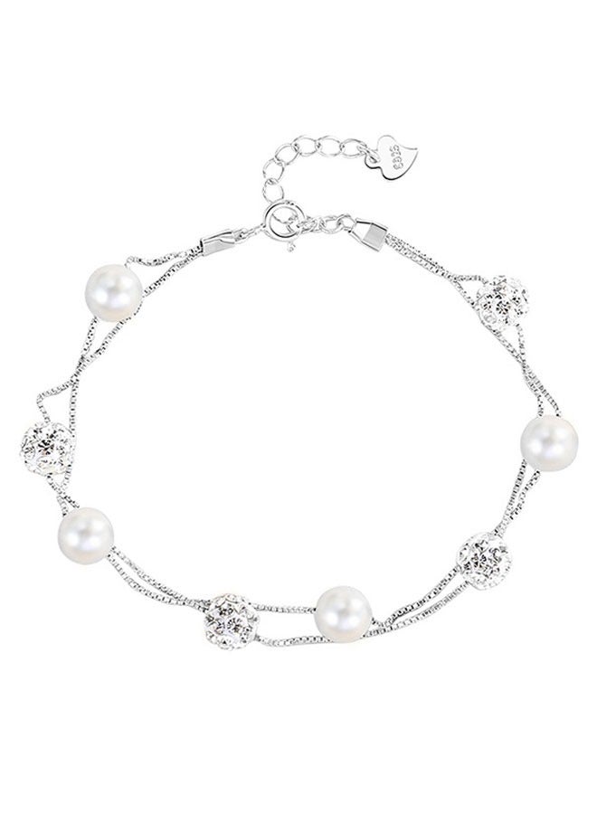 HAWAWA 925 Sterling Silver Bracelet for Women Adjustable Hanging Pieces Bracelet & Bangles Birthday Mothers Day Jewelry Gifts for Mom Girlfriend Length 17+3cm - Image 1