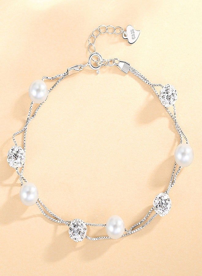 HAWAWA 925 Sterling Silver Bracelet for Women Adjustable Hanging Pieces Bracelet & Bangles Birthday Mothers Day Jewelry Gifts for Mom Girlfriend Length 17+3cm - Image 3