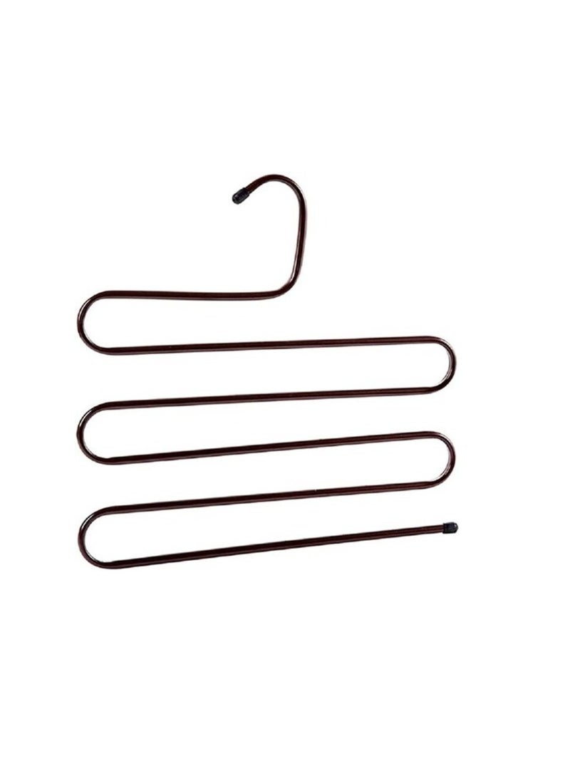 AtrauX AtrauX 3 Pieces Pants Hangers S Shape Multi-Purpose Hangers, 5 Layers Pants Clothes Rack Clothes Organizer for Jeans Pants Scarf Ties Towels  - Image 1