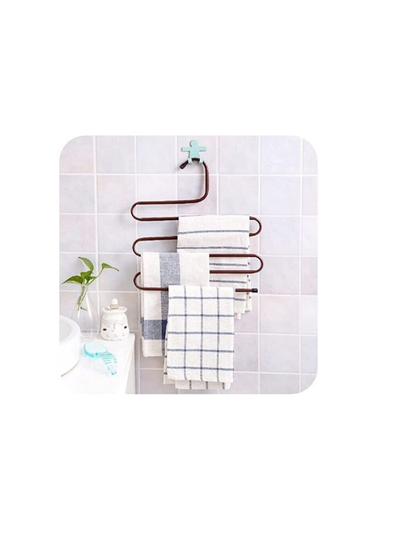 AtrauX AtrauX 3 Pieces Pants Hangers S Shape Multi-Purpose Hangers, 5 Layers Pants Clothes Rack Clothes Organizer for Jeans Pants Scarf Ties Towels  - Image 4