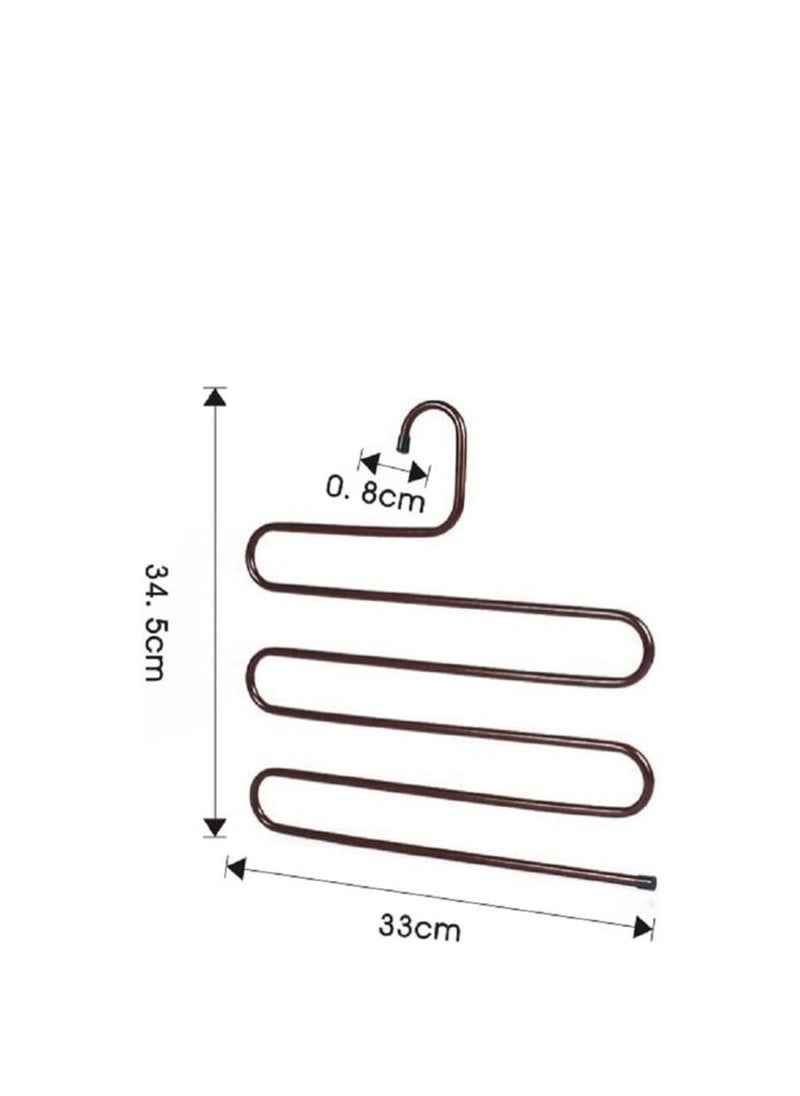 AtrauX AtrauX 3 Pieces Pants Hangers S Shape Multi-Purpose Hangers, 5 Layers Pants Clothes Rack Clothes Organizer for Jeans Pants Scarf Ties Towels  - Image 3