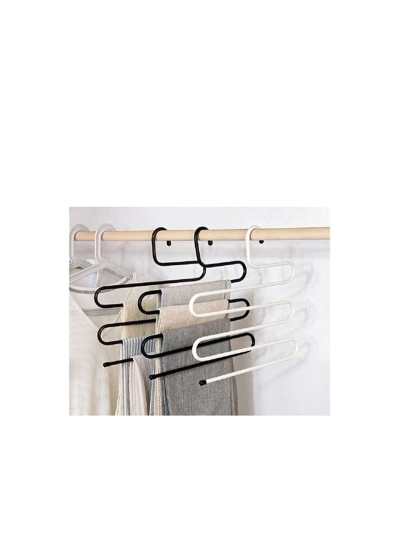 AtrauX AtrauX 3 Pieces Pants Hangers S Shape Multi-Purpose Hangers, 5 Layers Pants Clothes Rack Clothes Organizer for Jeans Pants Scarf Ties Towels  - Image 5