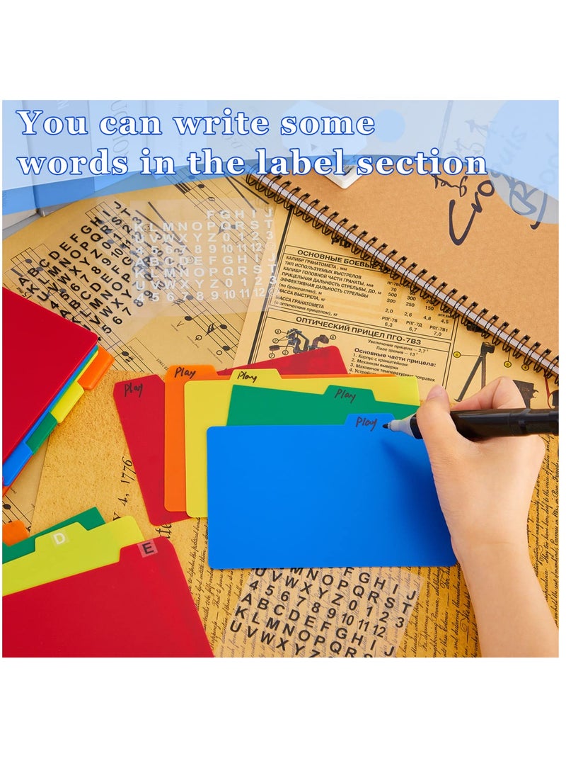 Zikra 50 Pieces Index Card Guide Set Alphabet Sticker Index Card Dividers Self Adhesive Number Stickers Index Card Dividers with Tabs for Office Business Classroom Products (Assorted Color, 3 x 5 Inch) - Image 4