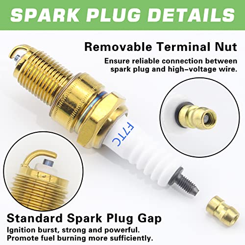 GREPSPUD 4pcs F7TC Spark Plugs GX120 GX160 GX200 GX240 GX270 GX340 GX390 Sparkplugs with Wrench for 4-Stroke Engine Generator Lawnmower Chainsaw Tractor Water Pump Rototiller Go Kart Mini Bike - Image 2