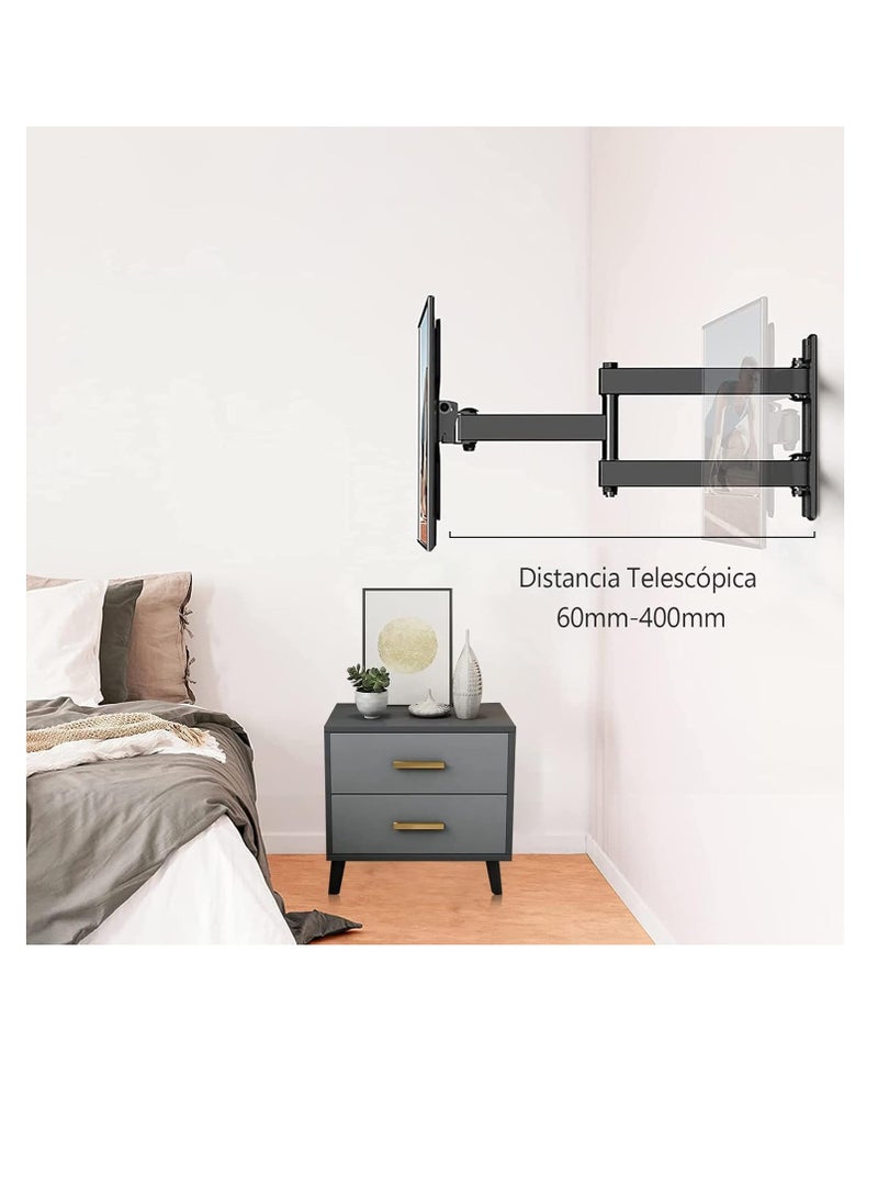 حامل تلفزيون للشاشات ذات المفاصل من 14 إلى 42 بوصة، قاعدة تلفزيون ذات 3 أذرع من الصلب المقوى بالكامل، ماكس فيسا 200 × 200 ملم، يحمل حتى 35 كجم - Image 5