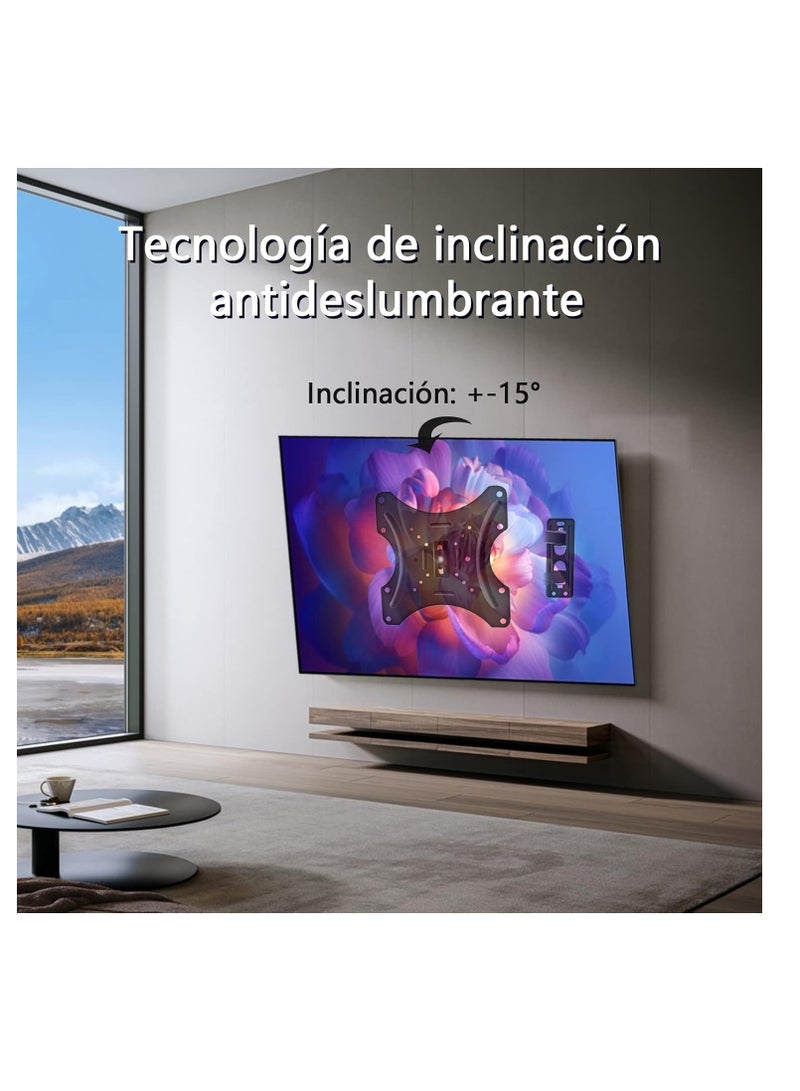 حامل تلفزيون للشاشات ذات المفاصل من 14 إلى 42 بوصة، قاعدة تلفزيون ذات 3 أذرع من الصلب المقوى بالكامل، ماكس فيسا 200 × 200 ملم، يحمل حتى 35 كجم - Image 4