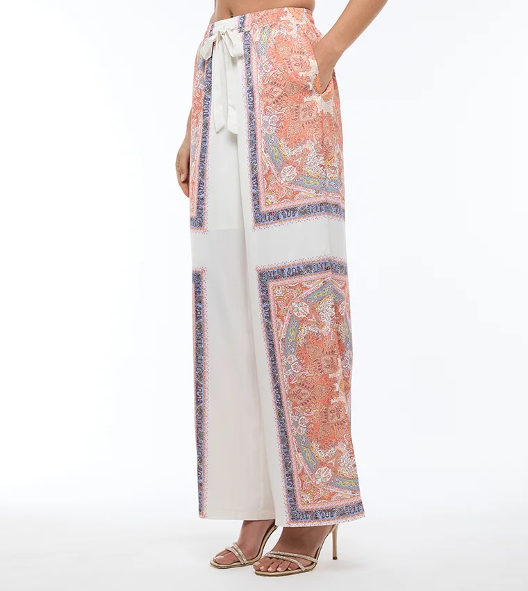 بي سي بي جي BCBG PLACEMENT PRINTED SATIN PANTS