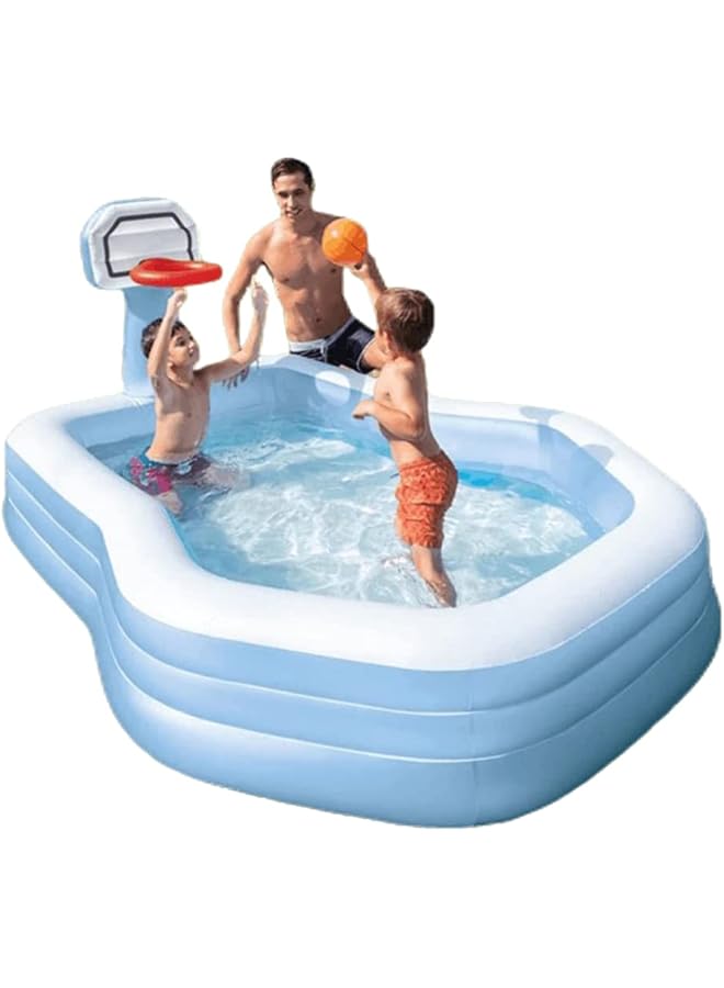 INTEX Swim Center Shooting Hoops Family Pool Blue White