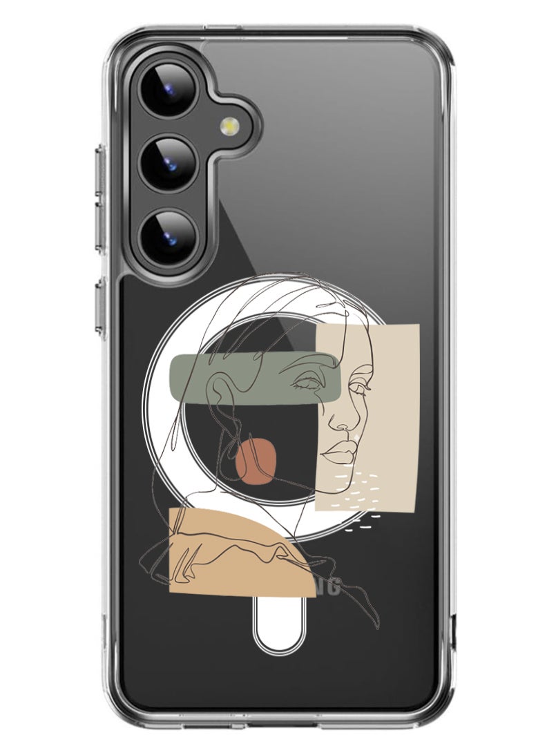 Theodor Magnetic Case for Samsung Galaxy S24 6.2-inch Compatible with MagSafe Wireless Charging, Shockproof Phone Bumper Cover Women B - Image 1