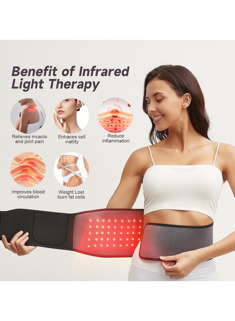 Ru syanl Red Light Therapy Wrap Belt for Body Men and Women Gift 100 LEDs 5 Gears 9 Timers Remote Control 660nm and 850nm Infrared Light Therapy for Back Waist Muscle Pain Relief  - Image 2