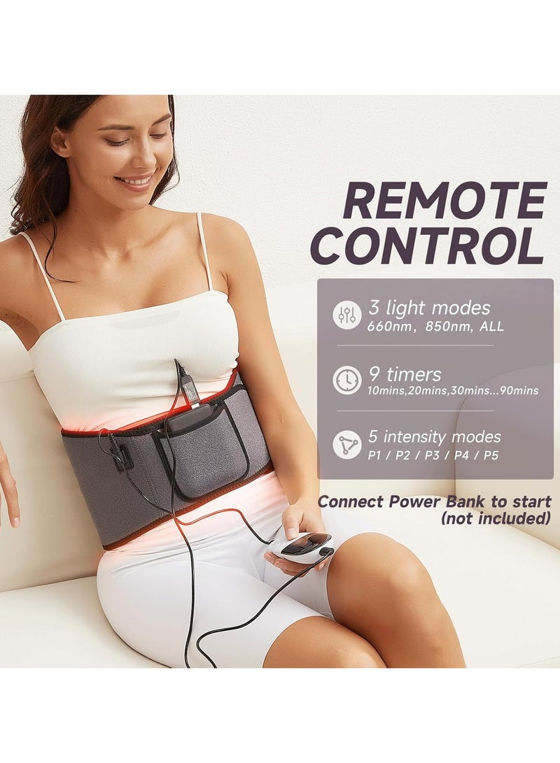 Ru syanl Red Light Therapy Wrap Belt for Body Men and Women Gift 100 LEDs 5 Gears 9 Timers Remote Control 660nm and 850nm Infrared Light Therapy for Back Waist Muscle Pain Relief  - Image 5