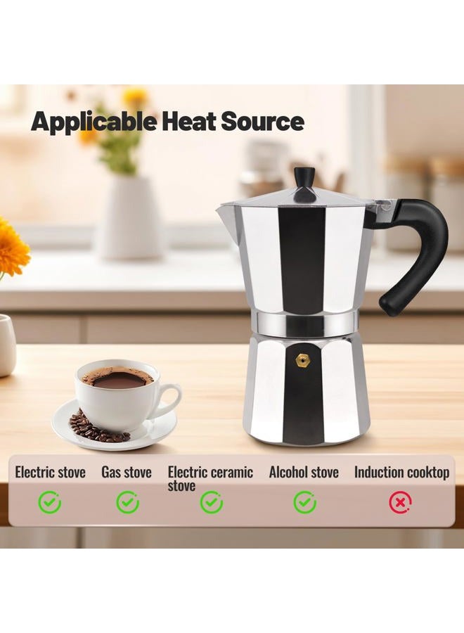 Vaolvpant 14 Cup Aluminum Moka Pot Classic Stovetop Espresso Coffee Maker 700ml 23oz Coffeemaker Percolator Mocha Pot Greca Coffee Maker Cafe Makers for Italian and Cuban Café Brewing Silver - Image 4
