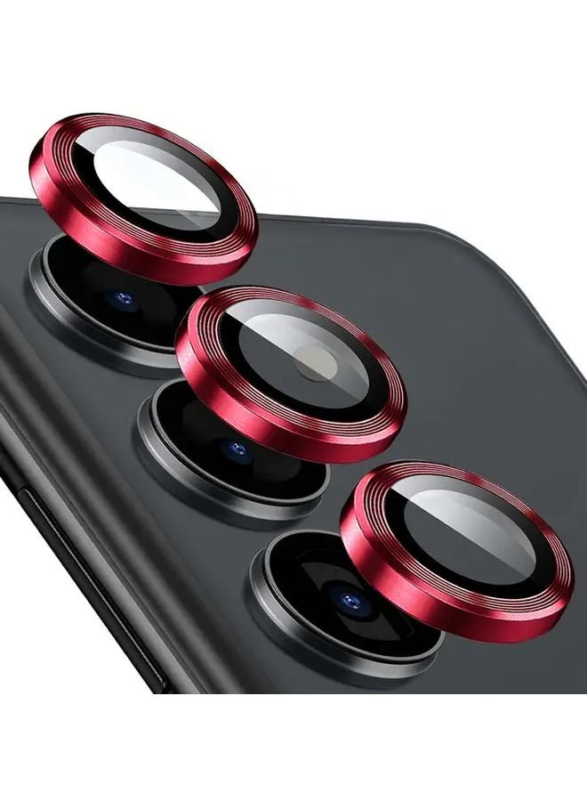 Red Galaxy S25 Plus Camera Lens Protector Tempered Glass Scratch Resistant Case Friendly - Image 1