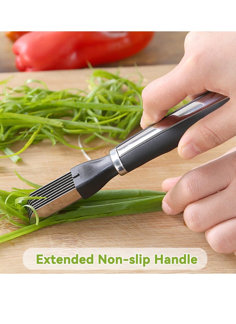 Y&D 2PCS Onion Shredder Multifunction Stainless Steel Vegetable Cutter Scallion Slicer Shred for Quick and Even Cutting Kitchen Cooking Gadget Green Cucumber Kiwi Potato  - Image 3