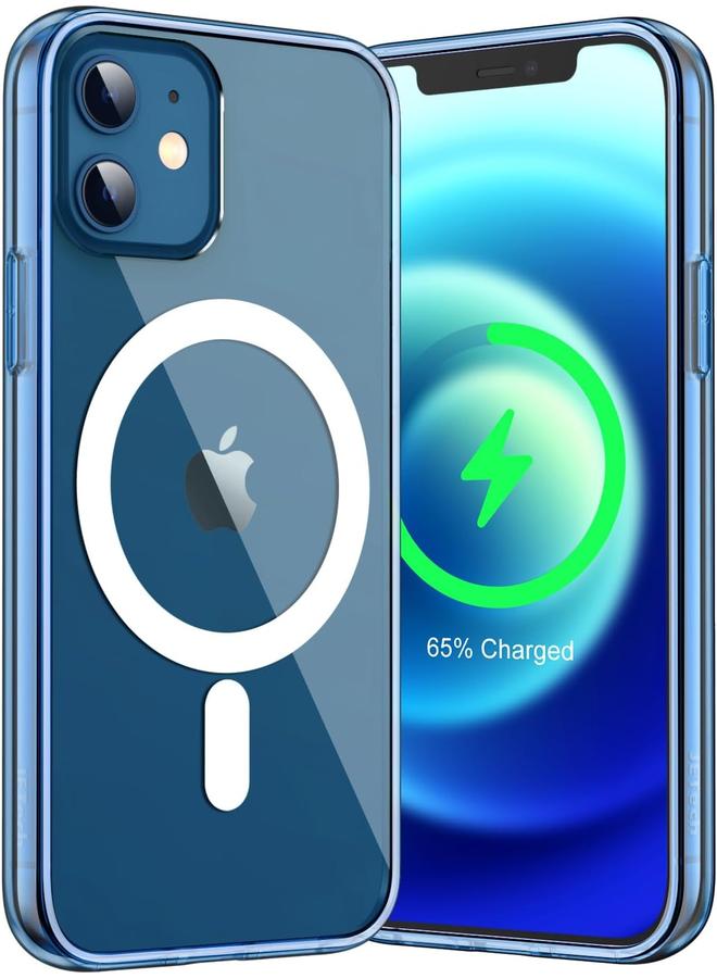Jetech Magnetic Case For Iphone 12 12 Pro 6.1 Inch Compatible With Magsafe Wireless Charging Shockproof Phone Bumper Cover Anti Scratch Clear Back Jean Indigo - Image 1