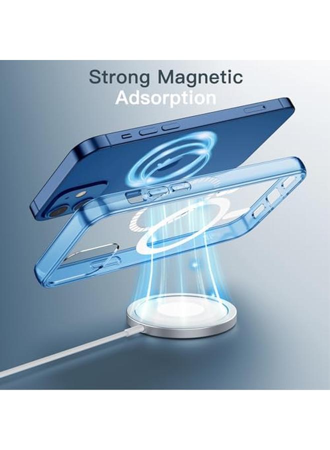 Jetech Magnetic Case For Iphone 12 12 Pro 6.1 Inch Compatible With Magsafe Wireless Charging Shockproof Phone Bumper Cover Anti Scratch Clear Back Jean Indigo - Image 3
