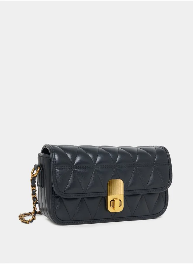 Styli Stitch Detail Quilted Shoulder Bag