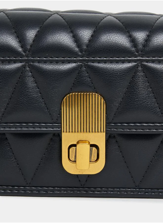 Styli Stitch Detail Quilted Shoulder Bag
